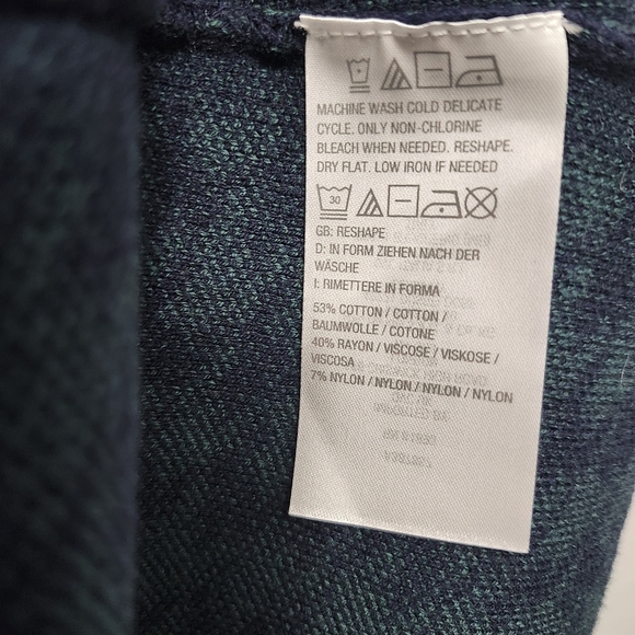 Susan graver women's open cardigan sweater size XL green and blue hounds… - Picture 5 of 7